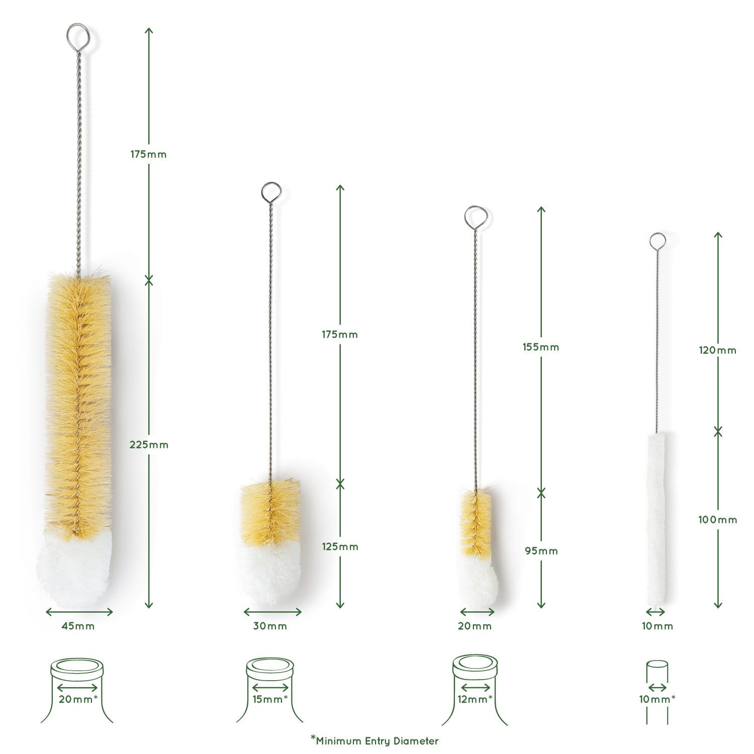 Set de brosses pour bouteille