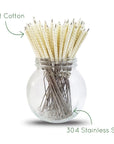 Goupillon pour pailles en coton