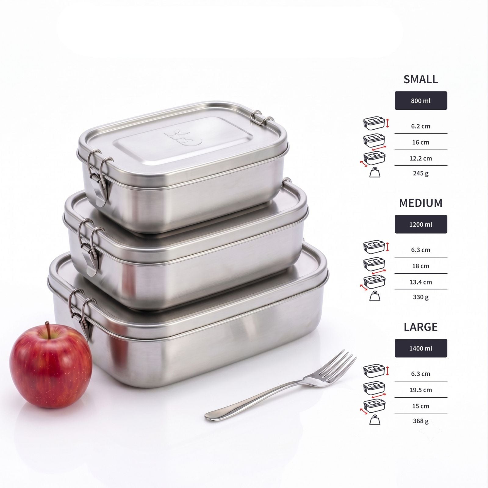 Boîte Repas en Acier Inoxydable