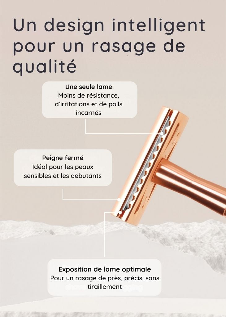 Bambaw Shaving razor with text on a beige background