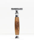 Bambaw Shaving razor with bamboo wooden handle on a white background