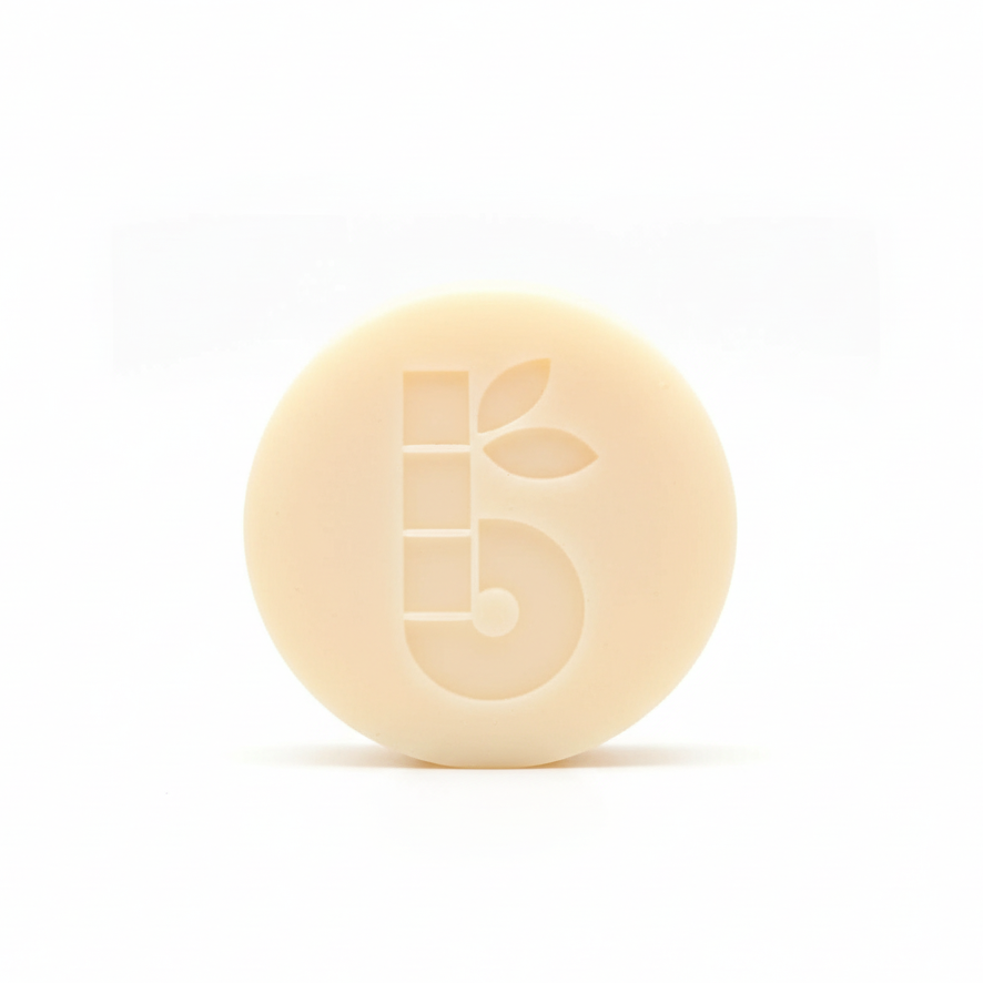 Bar of soap with bambaw logo on a white background