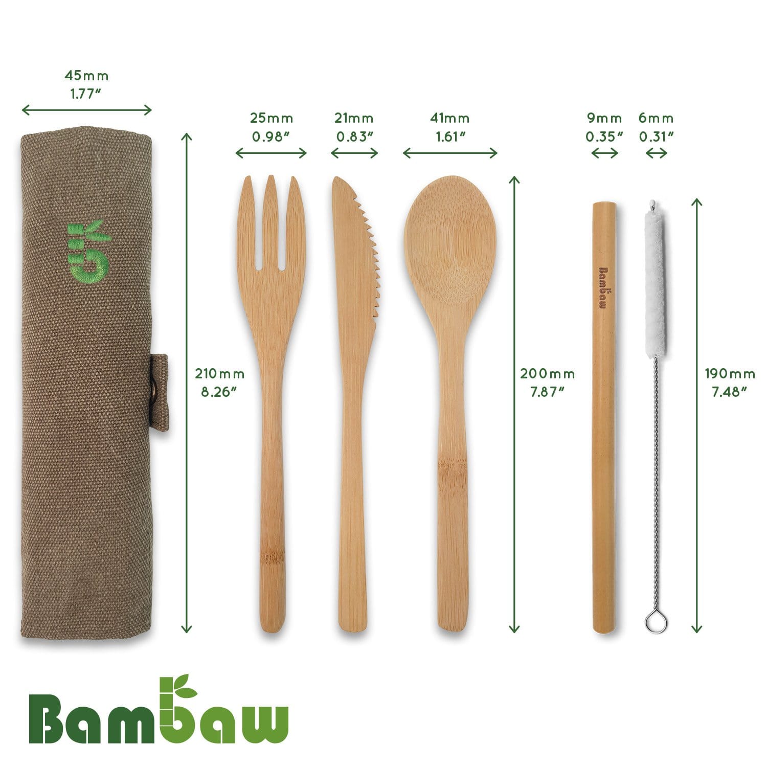 Set de couverts en bambou