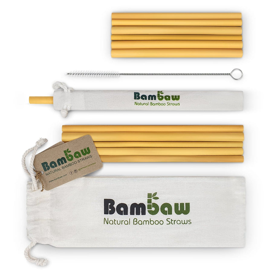 Pailles en bambou naturel 5 pailles + 1 brosse. Prix: 500 DA (6 Pièces